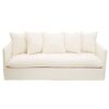 Antipas Fabric Upholstered 3 Seater Sofa In Cream