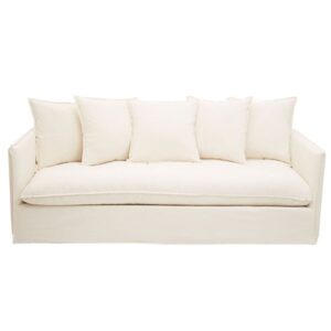 Antipas Upholstered Fabric 3 Seater Sofa In Cream