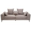 Anton Fabric Upholstered 3 Seater Sofa In Grey