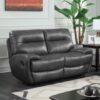Beil LeatherGel And PU Recliner 2 Seater Sofa In Grey
