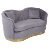Franzo Upholstered Velvet 2 Seater Sofa In Pleated Grey