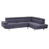 Hannover Fabric Upholstered Corner Sofa In Dark Grey