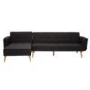 Hausa Velvet Upholstered Corner Sofa In Black