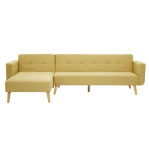 Hansa Large Velvet Corner Sofa In Olive