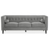 Helix Upholstered Velvet 3 Seater Sofa In Grey