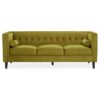 Helix Upholstered Velvet 3 Seater Sofa In Olive