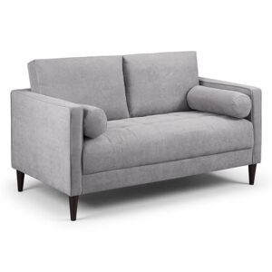 Herbart Plush Velvet 2 Seater Sofa In Grey