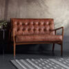 Humber Real Leather 2 Seater Sofa In Vintage Brown