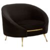 Intercrus Upholstered Velvet Armchair In Black And Gold