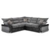 Litzy Fabric Large Corner Sofa In Black And Grey