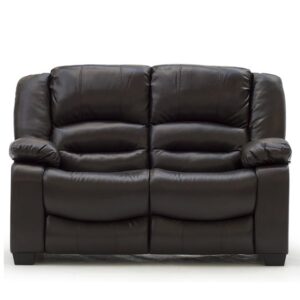 Barletta Upholstered Leather 2 Seater Sofa In Brown