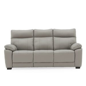 Posit Leather 3 Seater Sofa In Light Grey