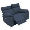 Marquess Electric Recliner Faux Leather 2 Seater Sofa In Indigo