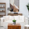 Marseilles Upholstered Fabric 3 Seater Sofa In Cream