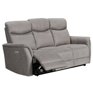 Maritime Electric Recliner Fabric 3 Seater Sofa In Taupe