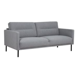 Nexa Fabric 2 Seater Sofa In Soul Grey With Black Legs