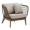 Okala Woven Armchair With Grey Fabric Cushion In Natural