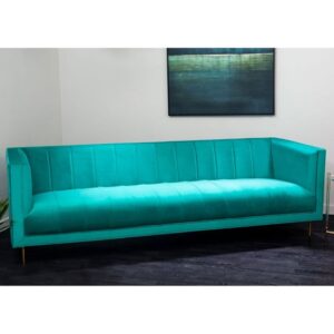 Otyliya Upholstered Velvet 3 Seater Sofa In Teal