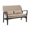 Porrima 2 Seater Sofa In Beige With Black Wood Frame