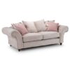 Reeth Chesterfield Fabric 3 Seater Sofa In Beige