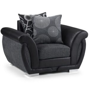 Sharon Fabric Armchair In Black And Grey