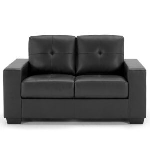 Gemonian Bonded Leather 2 Seater Sofa In Black