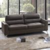 Tanaro Leathaire Fabric 3 Seater Sofa In Grey