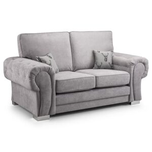 Verna Fullback Fabric 2 Seater Sofa In Grey