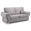 Virto Fullback Fabric 3 Seater Sofa In Silver And Grey
