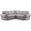Virto Fullback Fabric Large Corner Sofa In Silver And Grey