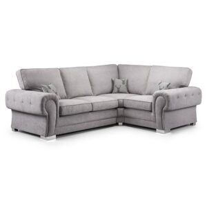 Verna Fullback Fabric Corner Sofa Right Hand In Grey