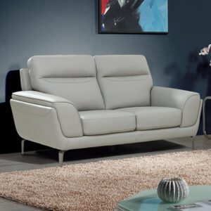 Vitelli Leather 2 Seater Sofa In Light Grey