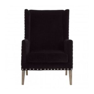 Kensick Fabric Armchair With Oak Legs In Black