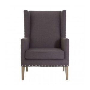 Kensick Fabric Armchair With Oak Legs In Gunmetal Grey