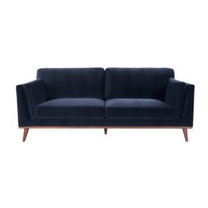 Maili Velvet 3 Seater Sofa In Midnight Blue