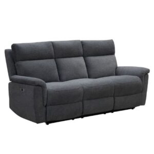 Dessel Chenille Fabric Manual Recliner 3 Seater Sofa In Grey