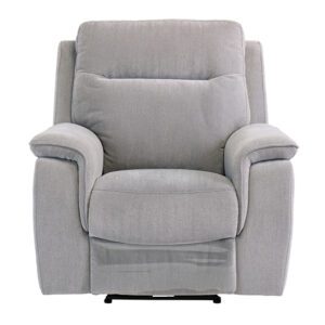 Hailey Fabric Electric Recliner Armchair In Silver Grey