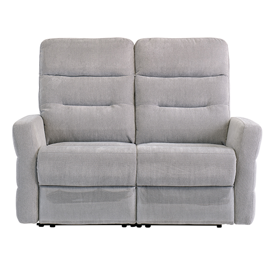 Mila Fabric Electric Recliner 2 Seater Sofa In Silver Grey