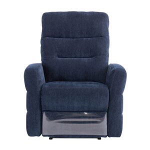 Mila Fabric Electric Recliner Armchair In Navy Blue