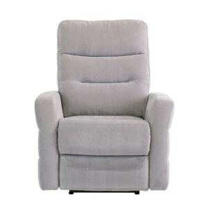 Mila Fabric Electric Recliner Armchair In Silver Grey