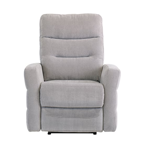 Mila Fabric Electric Recliner Armchair In Silver Grey