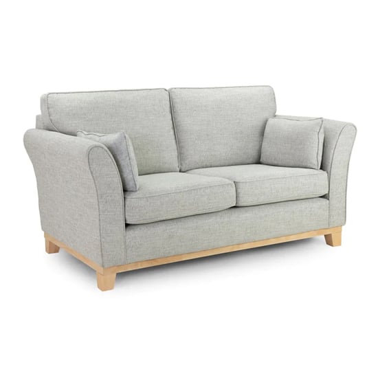 Delft Fabric 2 Seater Sofa In Grey With Wooden Frame