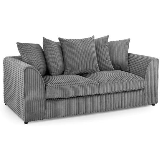 Hyeres Jumbo Fabric 3 Seater Sofa In Grey