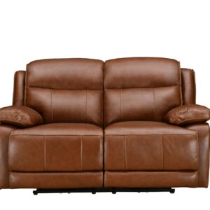 Montana 2 Seater Leather Sofa with 2 Power Recliners and Power Headrest