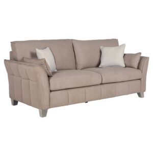 Jekyll Fabric 3 Seater Sofa In Biscuit With Cushions