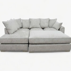 Battersea Corner Sofa with Left Hand Facing Chaise in Alaska Silver Chenille – Modern Elegance & Supreme Comfort