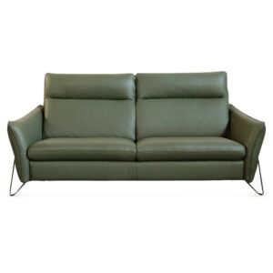 Brixen Leather Fixed 3 Seater Sofa In Green