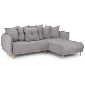 Gela Corner Fabric Sofa Bed In Grey