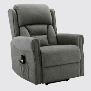 Salvo Electric Fabric Lift And Tilt Recliner Armchair In Grey