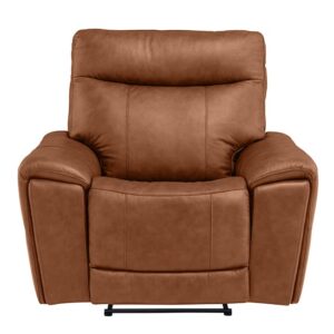 Deland Faux Leather Electric Recliner Armchair In Tan